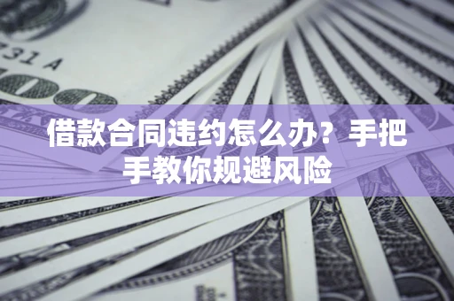 武汉借款合同违约怎么办？手把手教你规避风险
