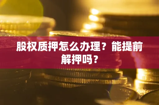 武汉股权质押怎么办理？能提前解押吗？